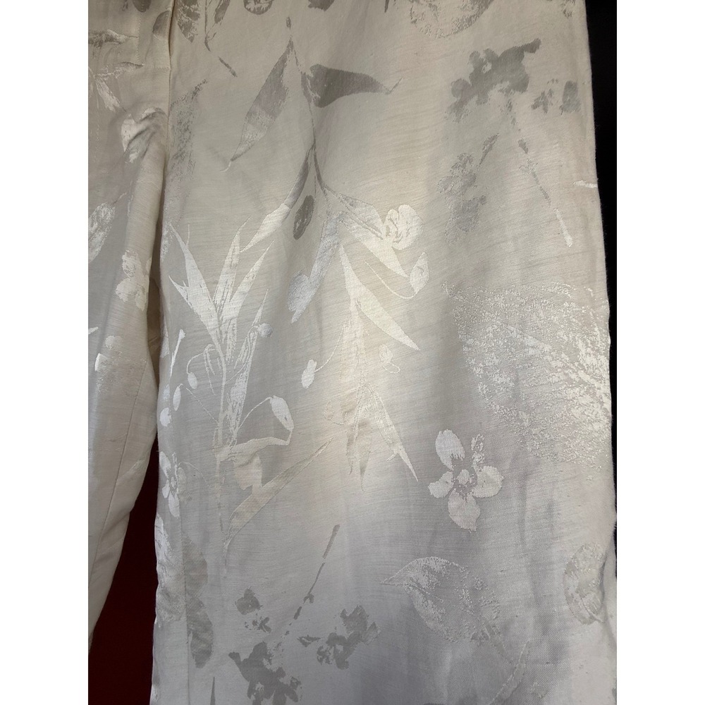 Lafayette 148 New York Gates Floral Jacquard Linen Blend Pants Pebble Size 8 NEW - Picture 4 of 14